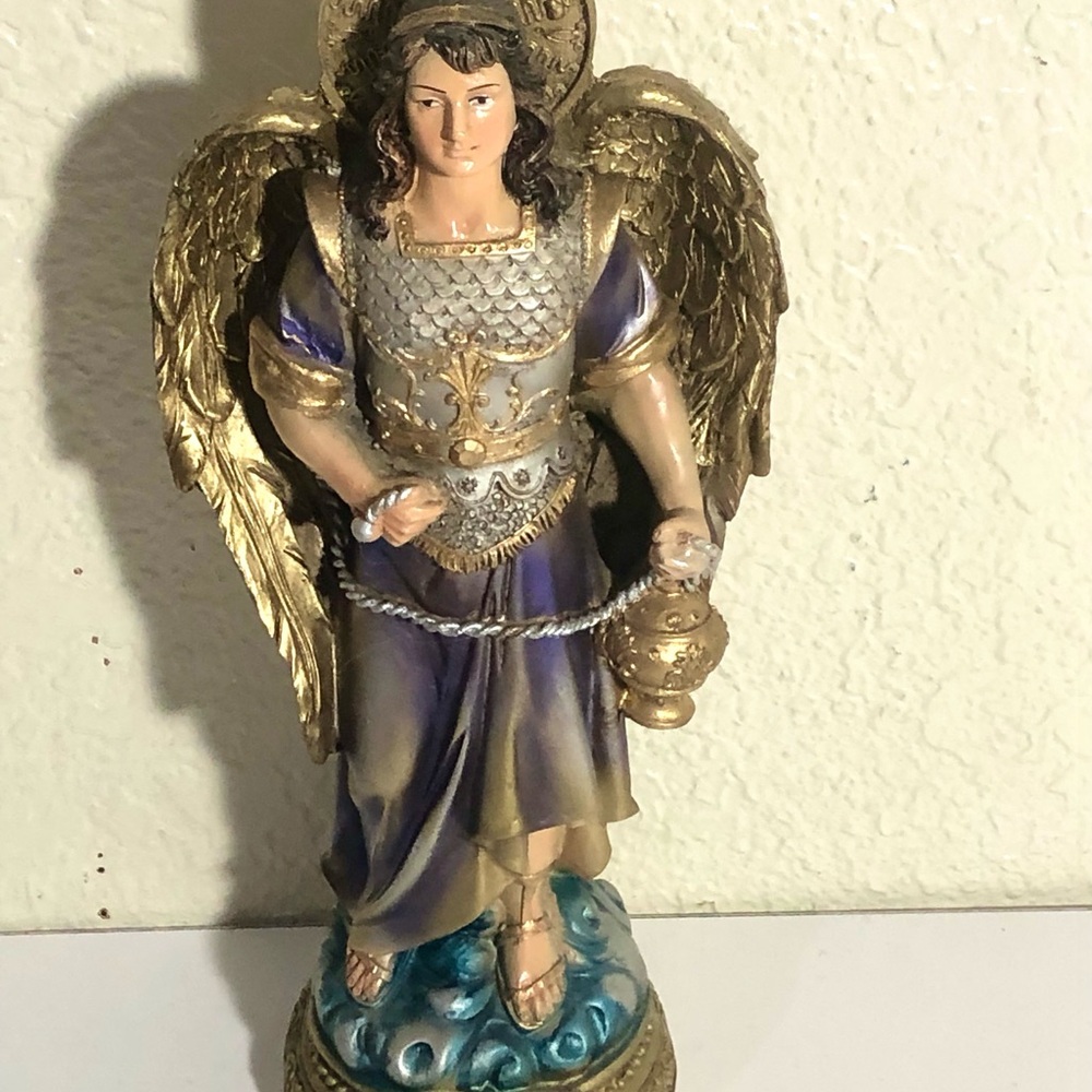 Gold and Purple Archangel Zadquiel Figurine